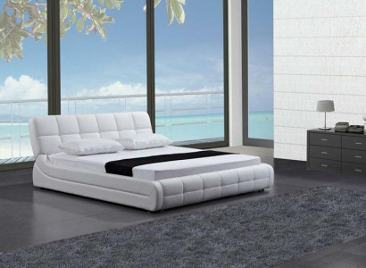 Modernes Bett Betten Polster Doppel Ehe Hotel Luxus Leder Designer